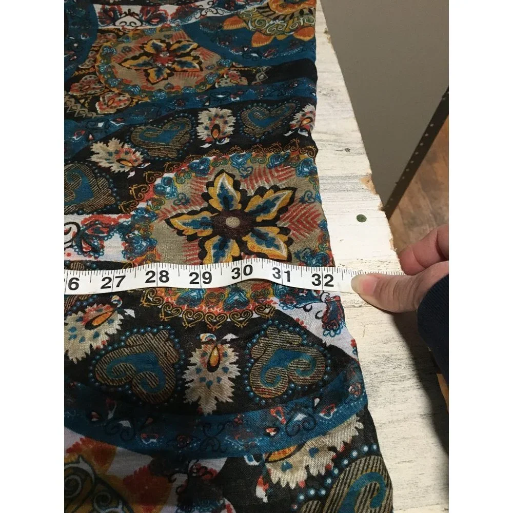 Lightweight multi colored circle patterned infinity scarf